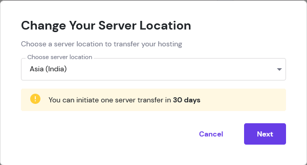 Hostinger Change Data Center Location