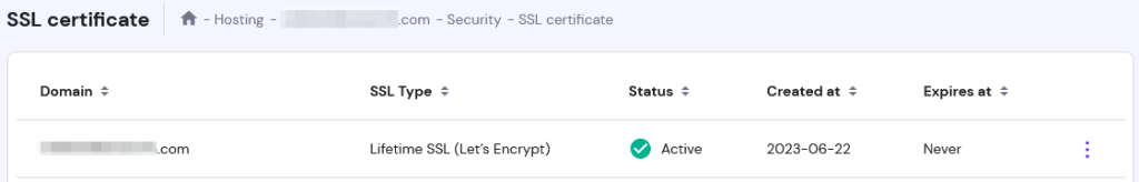 Hostinger SSL