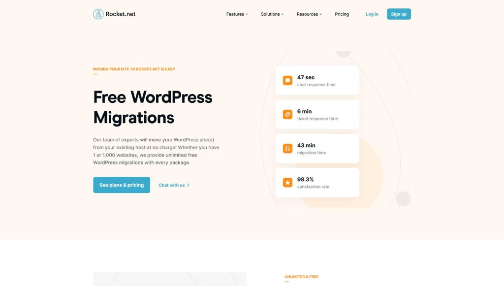 Rocket.net Unlimited Free Migration