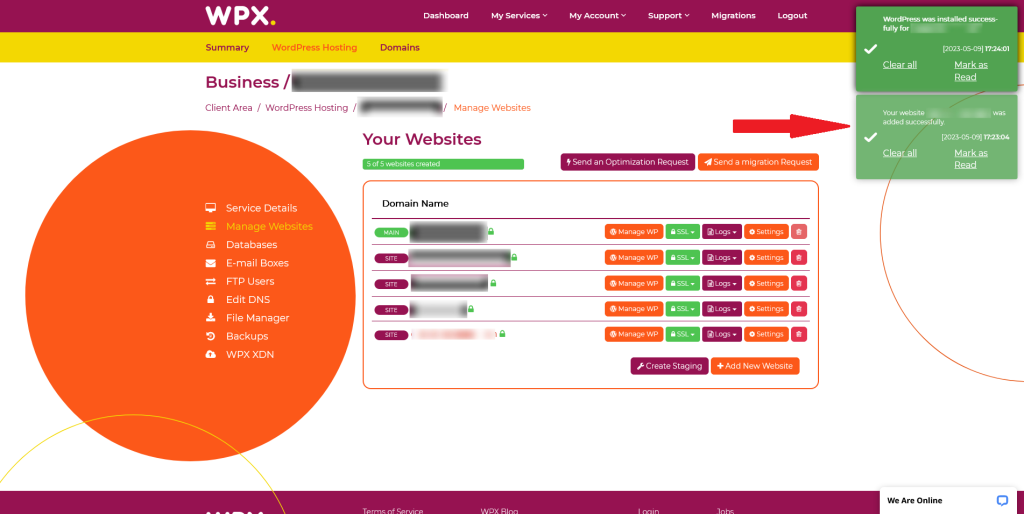 WPX Hosting Website Created