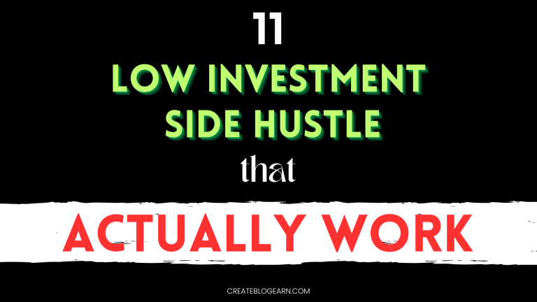 11 Low Investment Side Hustle Business Ideas That Actually Work